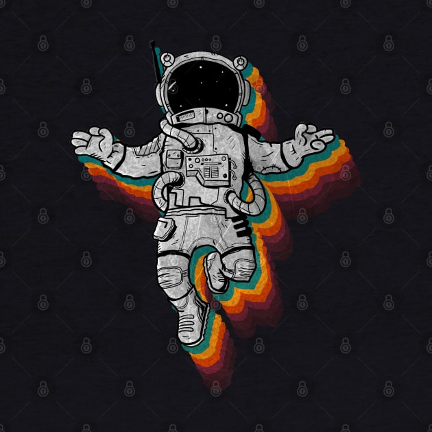 astronaut retro vintage rainbow space moon suit by A Comic Wizard